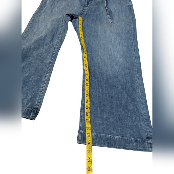 J.CREW Jeans Medium Wash Ultra Wide Leg Paperbag Denim Trousers Women's‎ Size 35 - Picture 6 of 6